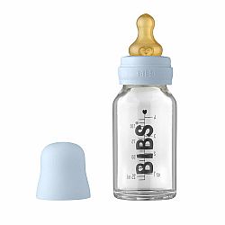 BIBS Fľaša Baby Bottle sklenená 110 ml, Baby Blue
