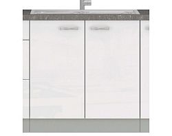 Kuchynská drezová skrinka Bianka 80ZL, 80 cm, biely lesk%