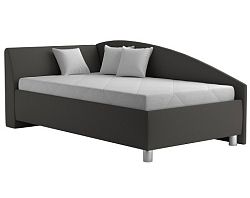 Rohová posteľ Andrew ľavá 110x200 cm, tmavo šedá látka%
