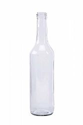 Fľaša na alkohol, sklenená, objem 500ml, SPIRIT, biela
