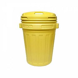Kôš, nádoba na odpad s vekom 70L žltá, na recykláciu