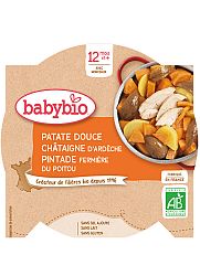 Babybio Sladké zemiaky s gaštanovým pyré a farmárskou perličkou 230 g