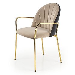 Sconto Jedálenská stolička SCK-500 béžová/zlatá/čierna