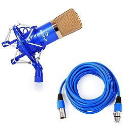 Auna CM001BG štúdiový mikrofón modro-zlatý, kondenzátorový