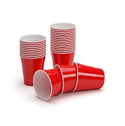 BeerCup Nadal 10 Oz, červené párty poháre, v štýle amerických univerzít, 295 ml, opakovane použiteľné