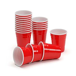 BeerCup Nadal, červené poháre na šoty, 2 oz, 50ml, poháre na alkohol, znovu použiteľné, robustné