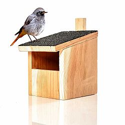 Blumfeldt Vtáčia búdka pre vtákov hniezdiacich v polodutinách, závesné zariadenie, asfaltová strecha, červené cédrové drevo