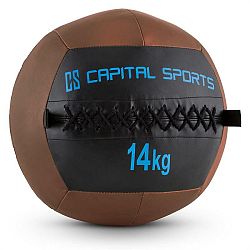Capital Sports Wallba 14, 14kg, hnedá, Wall Ball (medicinbal) z umelej kože