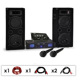 E_Star DJ set DJ-25M, zosilňovač, reproduktory, mixpult, 1600 W
