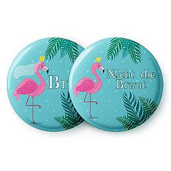 Spielehelden Odznaky Flamingo II Pánska rozlúčka so slobodou 12 odznakov 5,6 cm extra veľké Darček na pánsku rozlúčku so slobodou